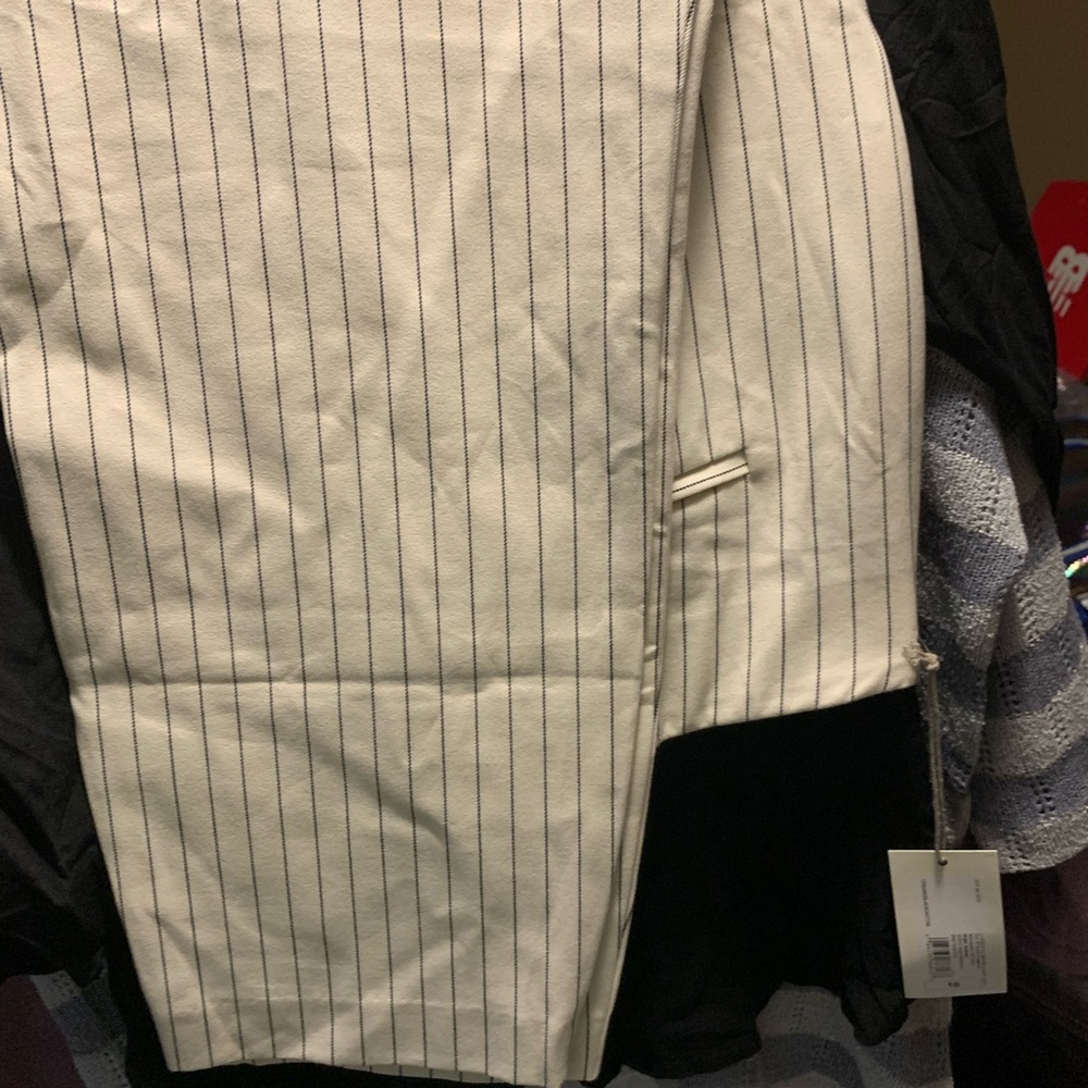 Bundle deal! Black Women's Top & Crean and black 
striped pants. - Picture 2 of 4
